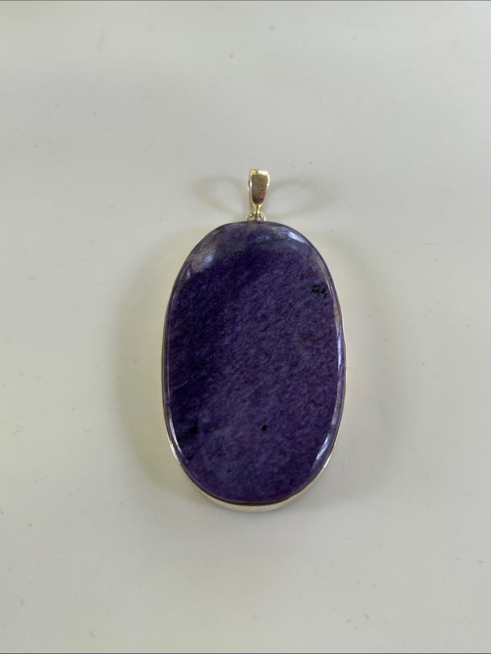 ✨ RARE Massive 37g Russian Charoite Pendant Sterling Silver 925 Statement Piece